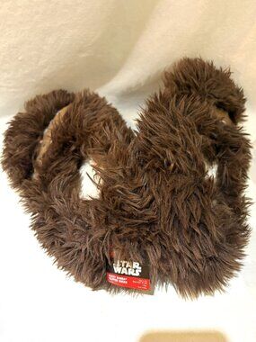 Disney Star Wars Fuzzy Chewbacca Babba Slippers X/LX Shoe Size 10-12.5